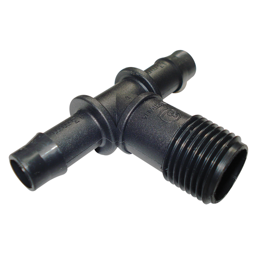 13mm Barbed x 1/2" BSP Male Threaded Tee