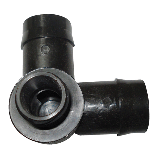 Threaded Corner Elbow 25mm Barbed x 1/2" BSP Male