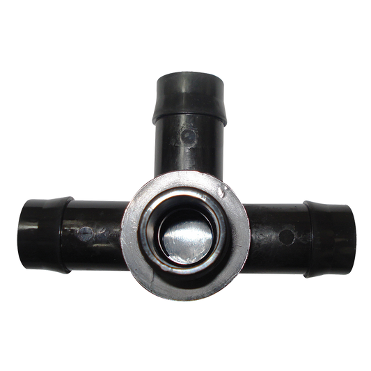 Threaded Side Outlet Tee 19mm Barbed x 1/2" BSP Male