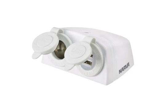 Narva Accessory/Dual USB Sockets White
