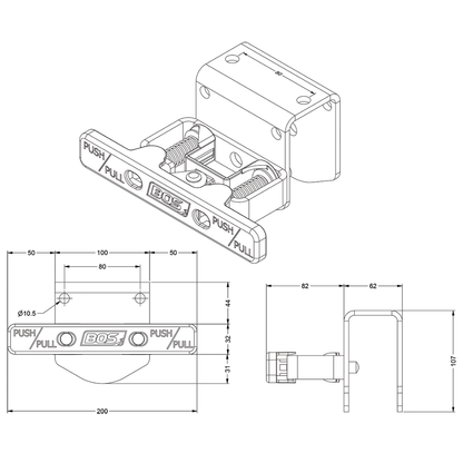 BOS 500mm LEVELLING LEGS (160mm TRAVEL) - SET OF 2 - 440-051