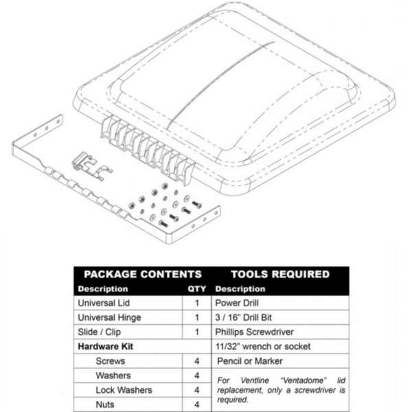 UniMaxx Universal Vent Lid Replacement - Smoke