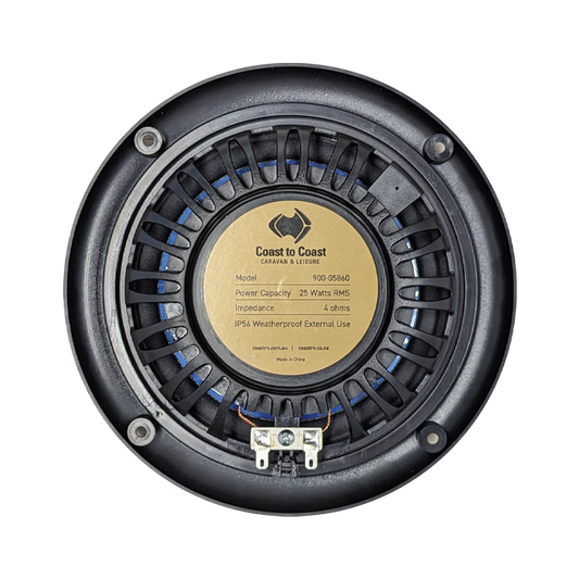 Black Ultra Slim-Mount Full-Range IP56 Outdoor 6.5" Speaker