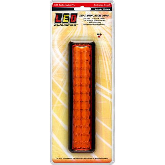 LED Autolamps 12/24V Indicator Light 36 LEDs 200x50x25mm - 200BAM