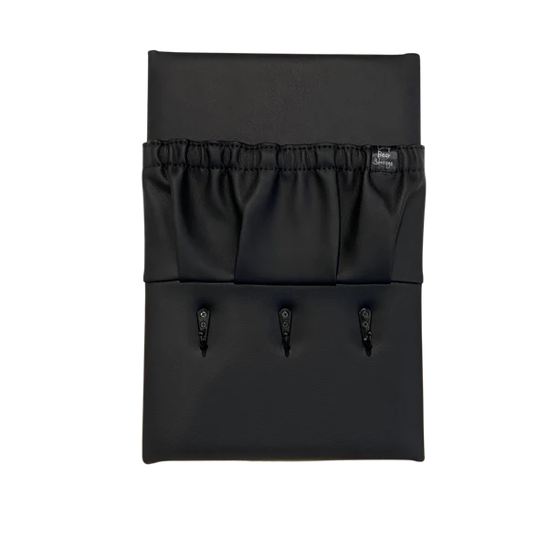 LUXE Triple hook storage pocket in faux leather