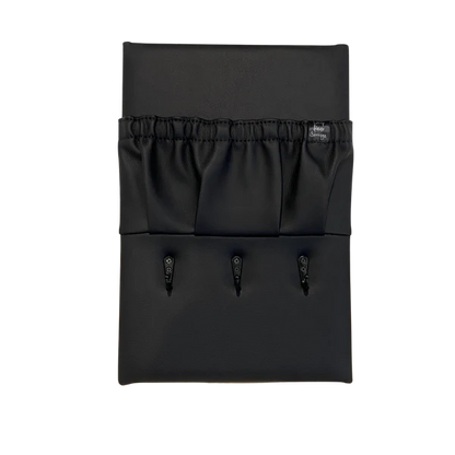 LUXE Triple hook storage pocket in faux leather