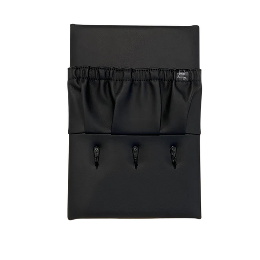 LUXE Triple hook storage pocket in faux leather