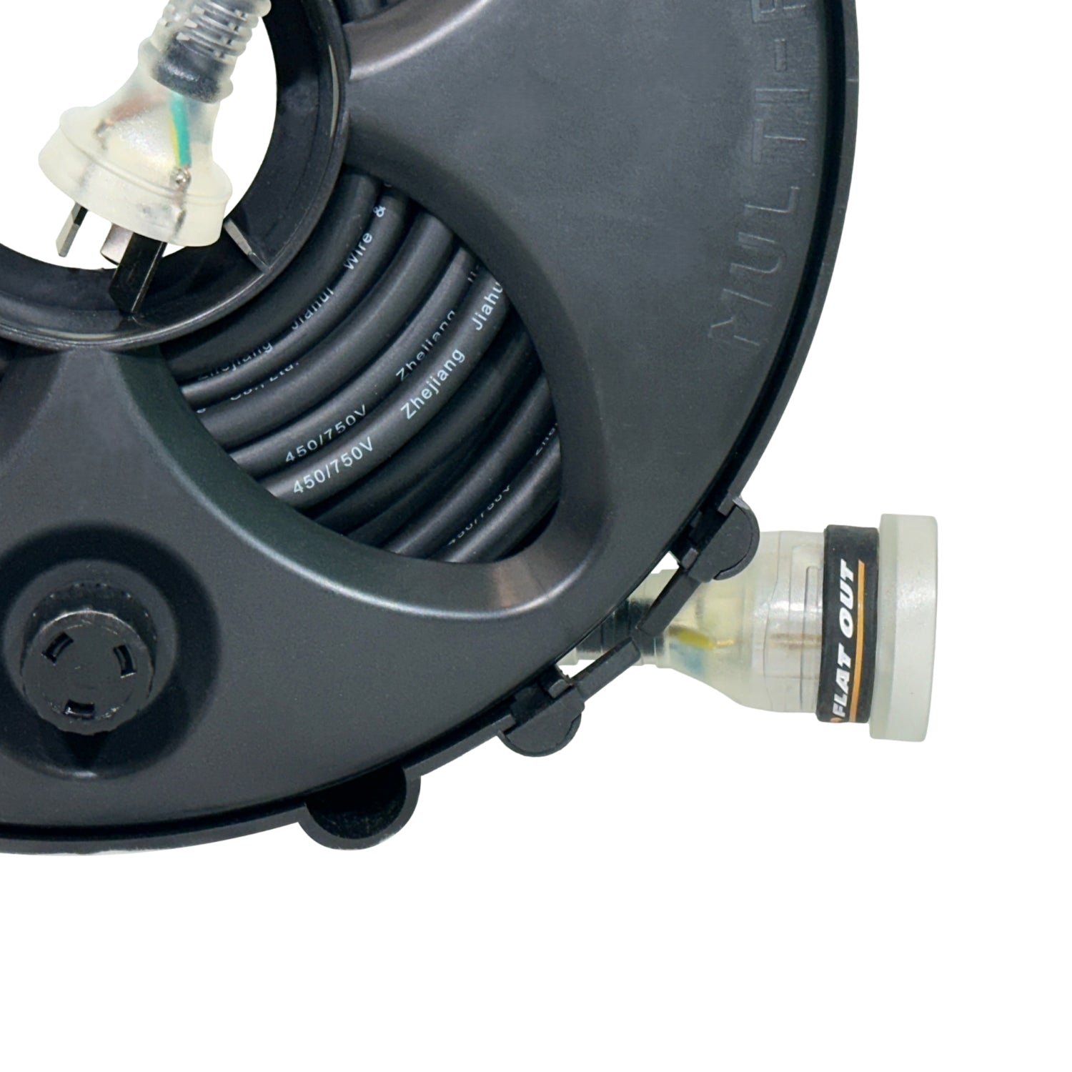 12m Premium Flat Out 15amp Extension Lead | with Compact Multi-Reel