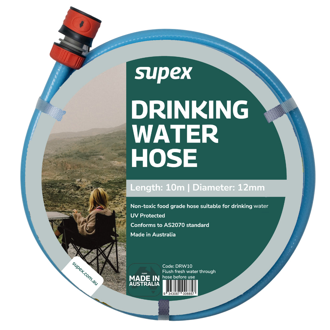 SUPEX DRINKING WATER HOSE 10M WITH FITTINGS