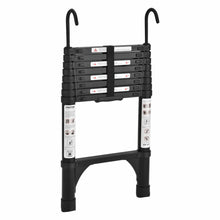 Load image into Gallery viewer, Black 2.6m Portable Telescopic Ladder With Hooks Carry Bag
