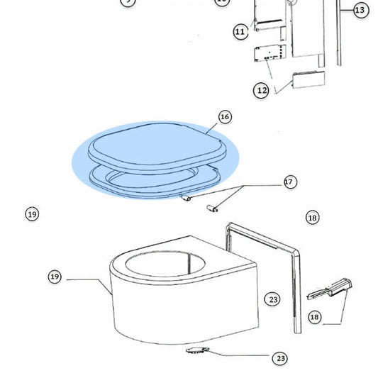 Seat Assembly - Suit Dometic Saneo Toilets