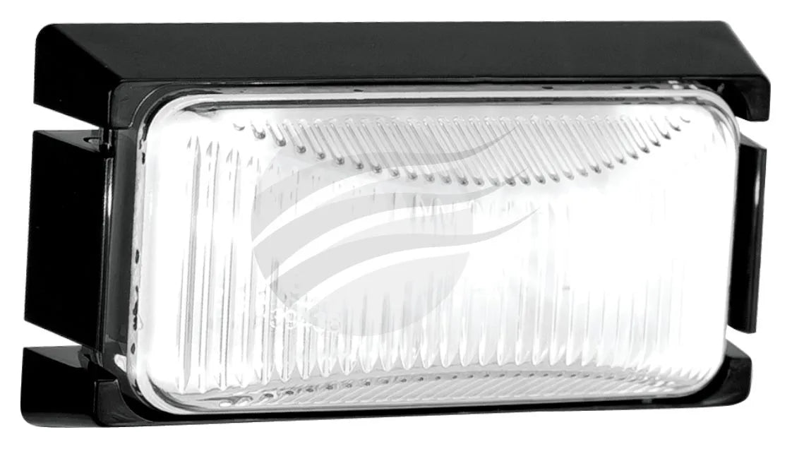 HULK LED FRONT END OUTLINE MARKER LAMP WHITE 12/24V, BLACK BASE