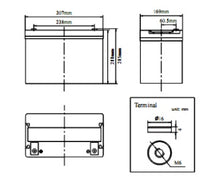 Load image into Gallery viewer, DC12-105 Hardcore 12V 105Ah AGM battery
