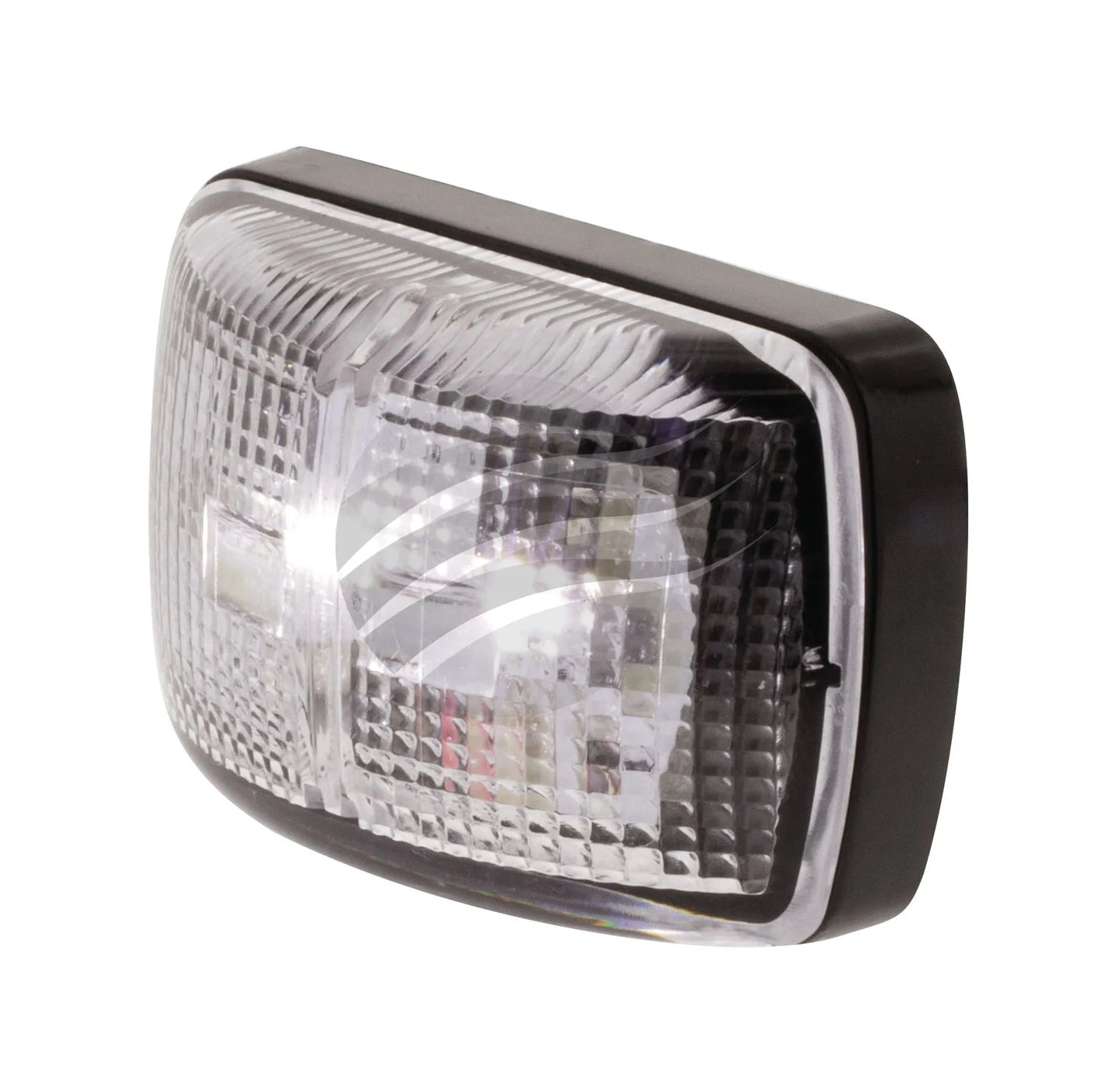 LED FRONT END OUTLNE MARKR LMP 10-30V 2 LED's BLCK HSNG CLEAR