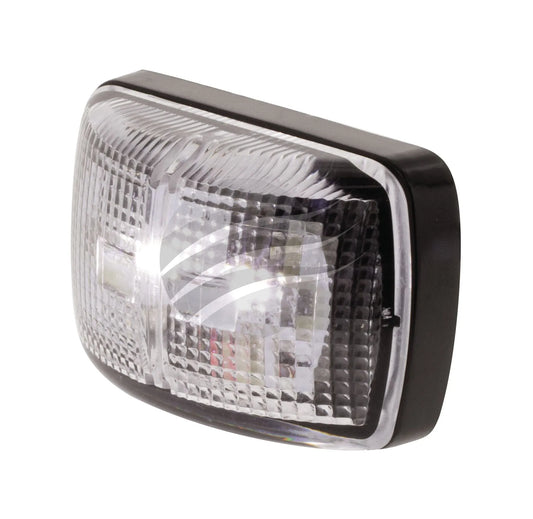 LED FRONT END OUTLNE MARKR LMP 10-30V 2 LED's BLCK HSNG CLEAR