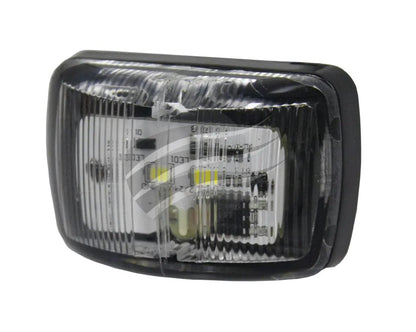LED FRONT END OUTLNE MARKR LMP 10-30V 2 LED's BLCK HSNG CLEAR