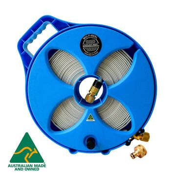 15m Flat Out Drink Water Hose on Narrow Multi-Reel - Electric Blue