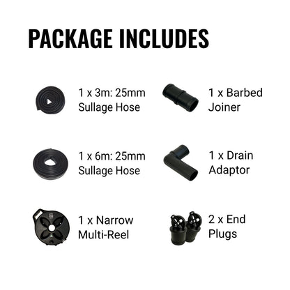 25mm Flat Out Sullage Hose 9m | as 3+6m on Narrow Multi-Reel