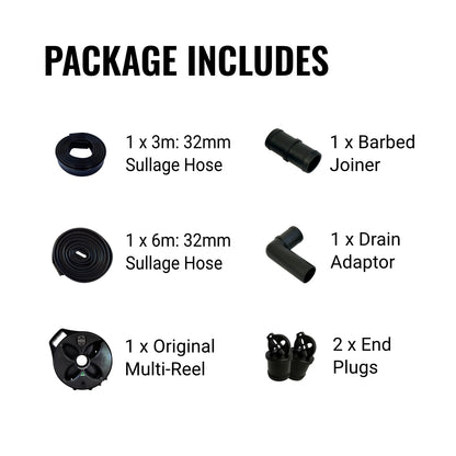 32mm Flat Out Sullage Hose 9m | as 3+6m on Original Multi-Reel
