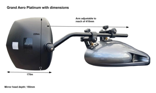 Milenco Grand Aero Platinum Tow Mirrors - Twin Pack. MIL6613
