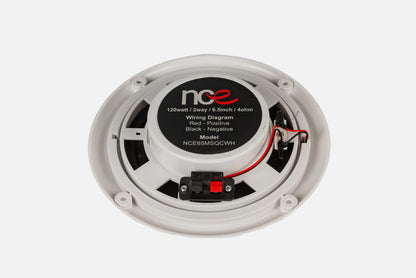 NCE 6.5-INCH SLIMLINE OUTDOOR SPEAKERS - WHITE