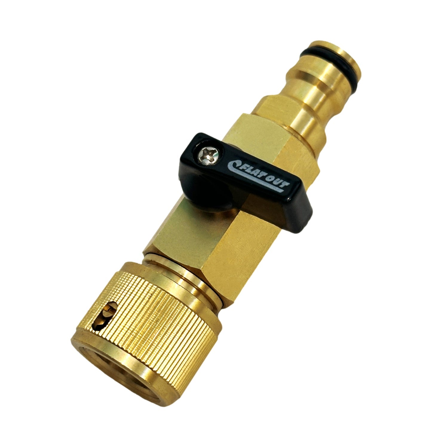 Flat Out Inline Shut-Off Valve | for tank filling, easy hose removal and flow control