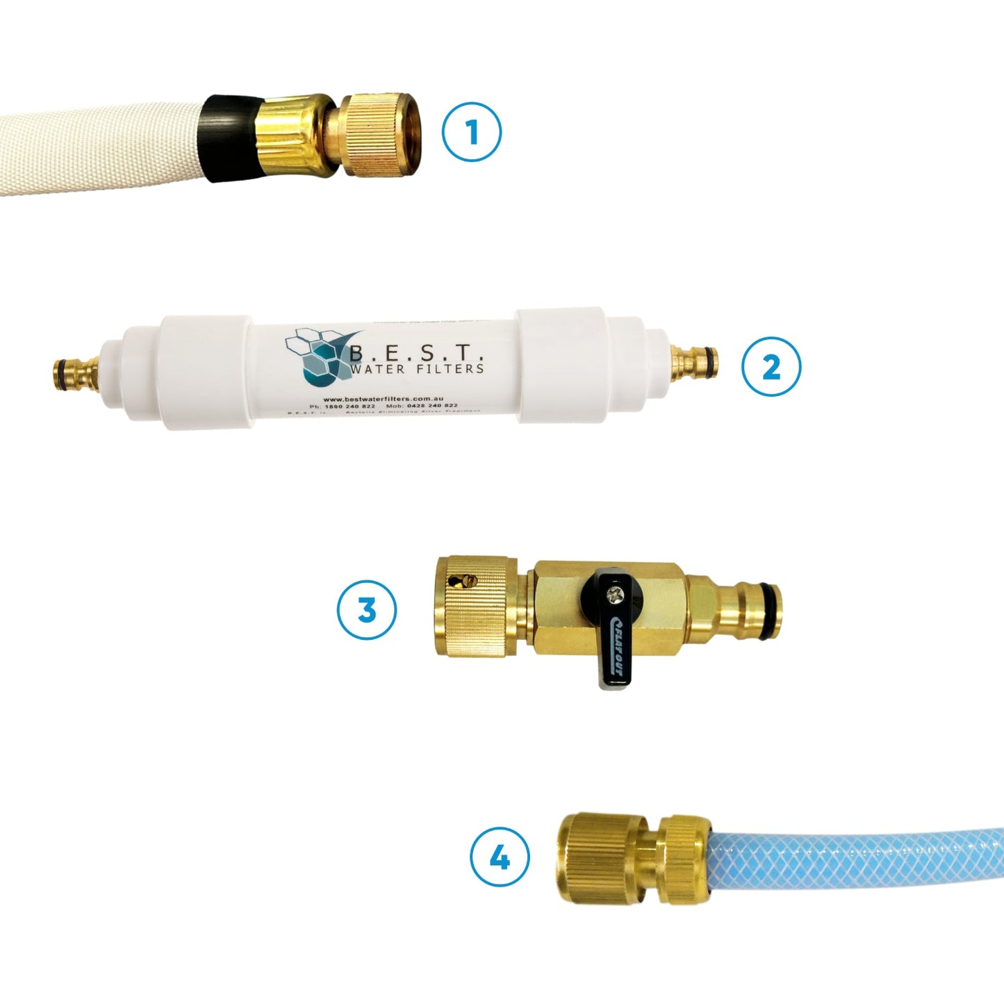 Flat Out Inline Shut-Off Valve | for tank filling, easy hose removal and flow control