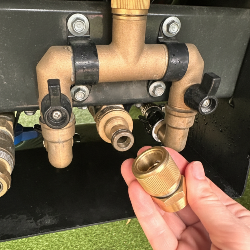 Brass Dust Cap for RV Water Inlet | Snap-On Dust & Wasp Stopper