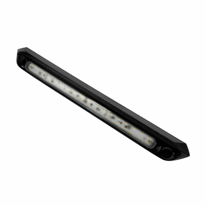 Dimmable Black 500mm Dual LED 12v Awning Light AMBER/WHITE Lights with Switch IP67