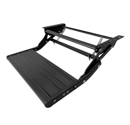 BLACK Single manual bolt on caravan rv motor home step
