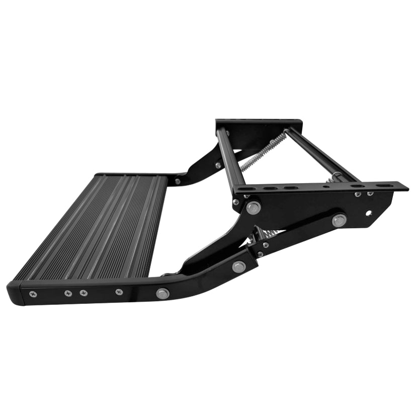 BLACK Single manual bolt on caravan rv motor home step