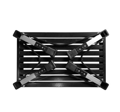 Black Single Folding Portable Caravan Step with Adjustable Legs