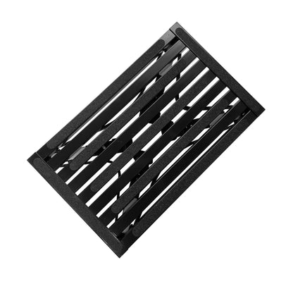 Black Single Folding Portable Caravan Step with Adjustable Legs