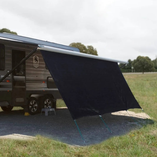 Supex Black 4870x1800mm Privacy Screen - 17ft Awnings
