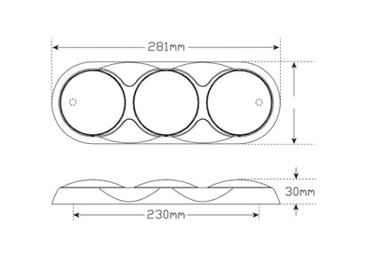 LED Autolamps 12V Stop/Tail/Indicator/Reverse Assembly Clear Lens Chrome Bracket - 82CARW