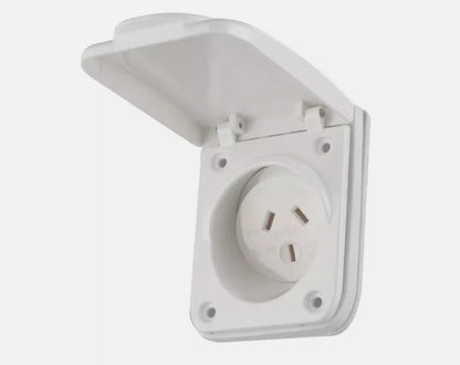 Australian RV 240V 10A Power Outlet - IP44 Black & White