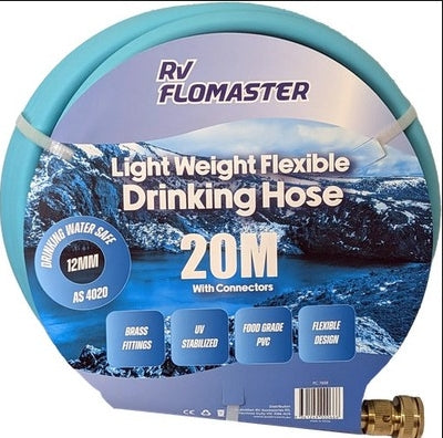 Flomaster 12mm Hose Light Weight 20M or 10M+ Brass Connectors