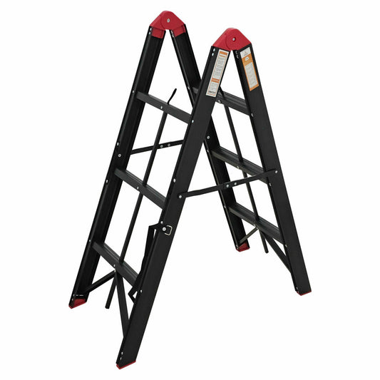 Black Step Aluminium Collapsible Box Ladder With Carry Bag - Various Sizes