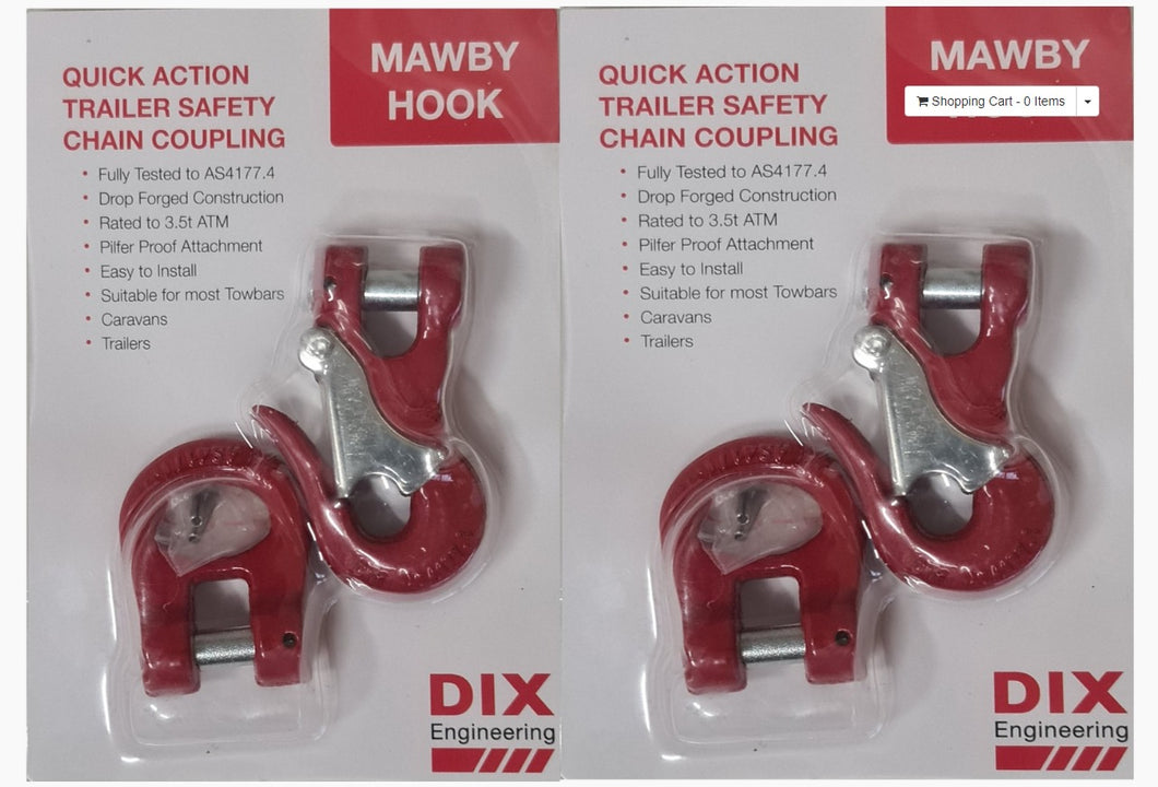 MAWBY HOOK 3.5T ATM RATED TOWING HOOK - PAIR