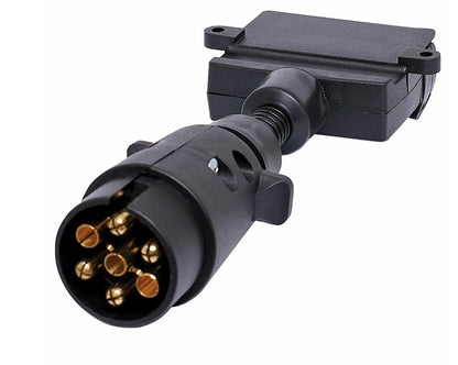 7 PIN FLAT SOCKET TO 7 PIN ROUND SOCKET TRAILER ADAPTOR CONNECTOR PLUG