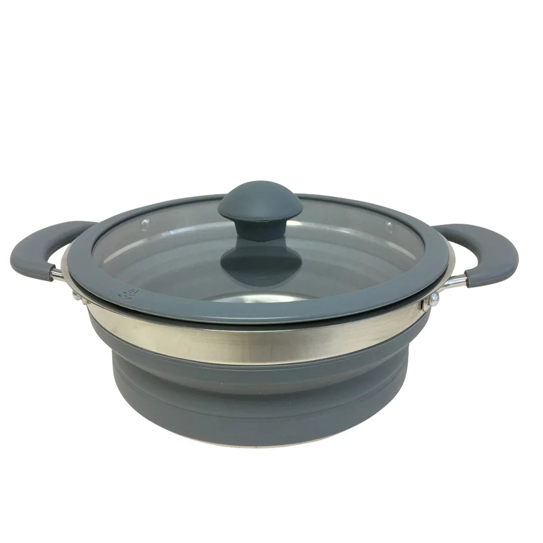 Collapsible saucepan grey 1.5L capacity