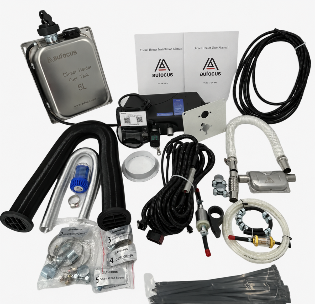Aufocus 2kw Bluetooth Disel Heater Kit w/stainless steel tank