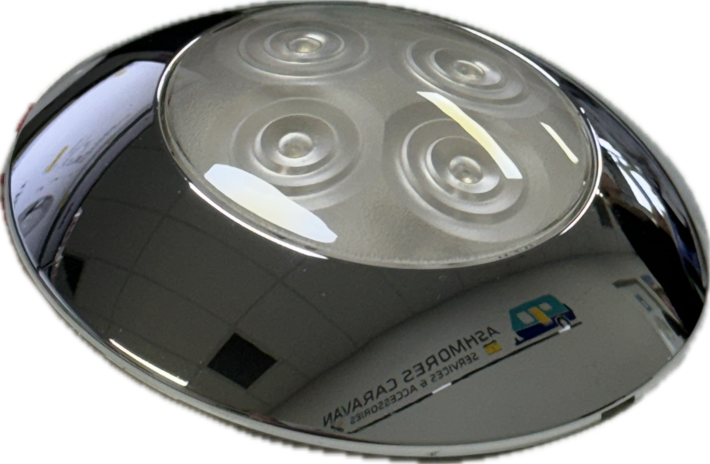 LED Interior Trailer Dome Light w/ Chrome Bezel - 4 Diodes - Round - Clear Lens