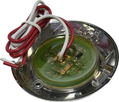 LED Interior Trailer Dome Light w/ Chrome Bezel - 4 Diodes - Round - Clear Lens