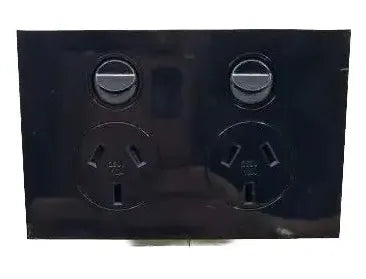 'C' Type Double GPO - Black