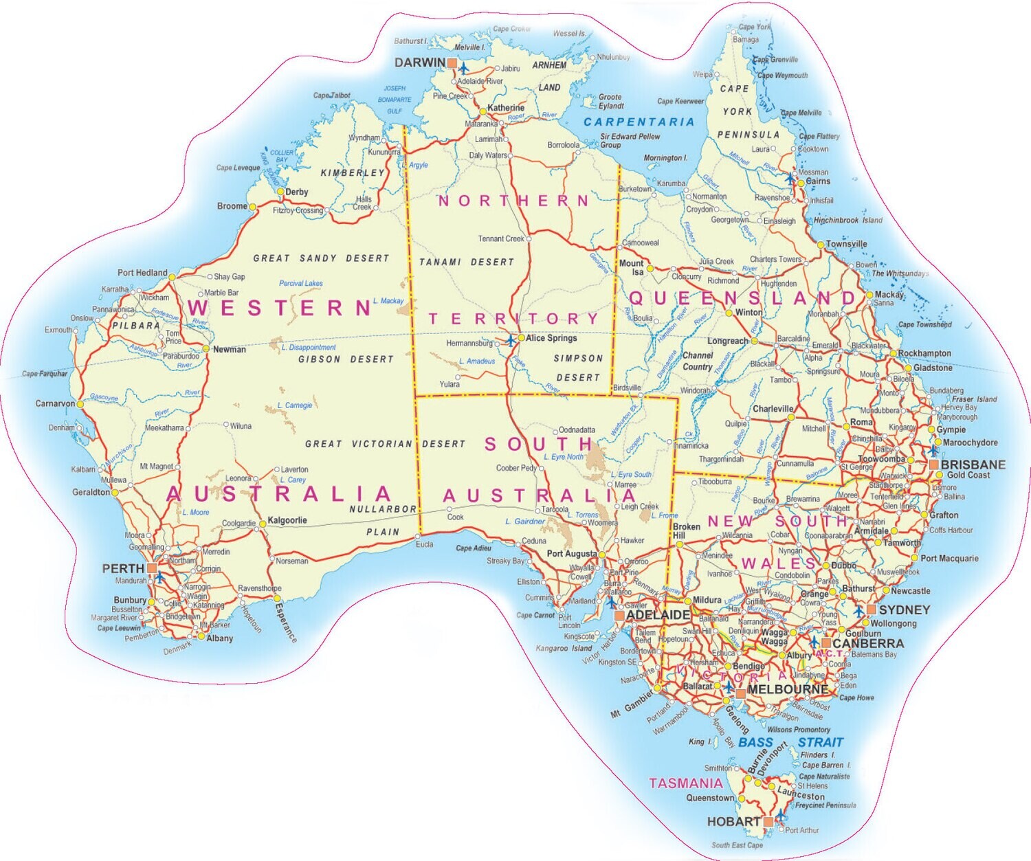 TRA Australia Map Decal Sticker, Multi-coloured | TRA | Caravan RV Camping TRA Australia Map Decal Sticker, Multi-coloured | TRA | Caravan RV Camping