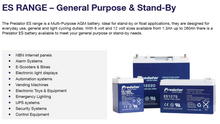 Load image into Gallery viewer, Predator ES1250 12V 5Ah AGM General Purpose - Breakaway Battery
