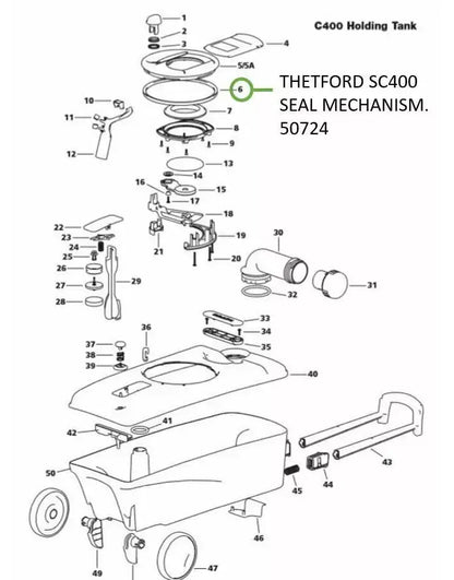 Thetford Toilet Cassette Mechanism Seal 50724 (SC250/260/400/500)