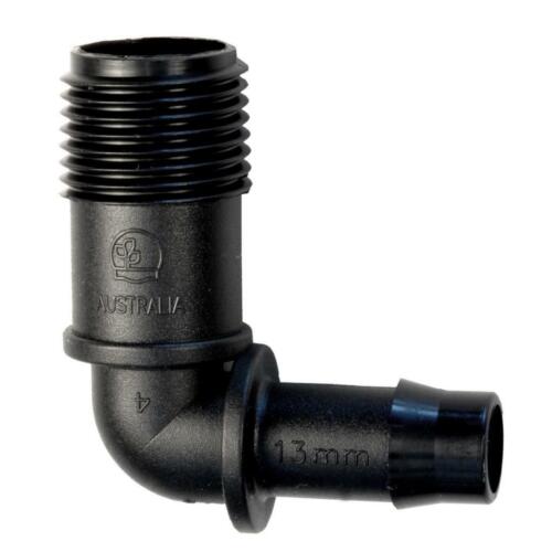 THREADED ELBOW 13MM BARBED x 1/2" BSP MALE