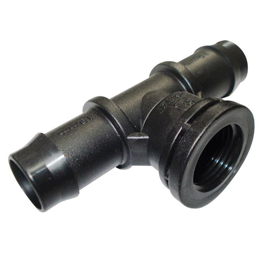THREADED TEE 19MM BARBED x 1/2" BSP FEMALE